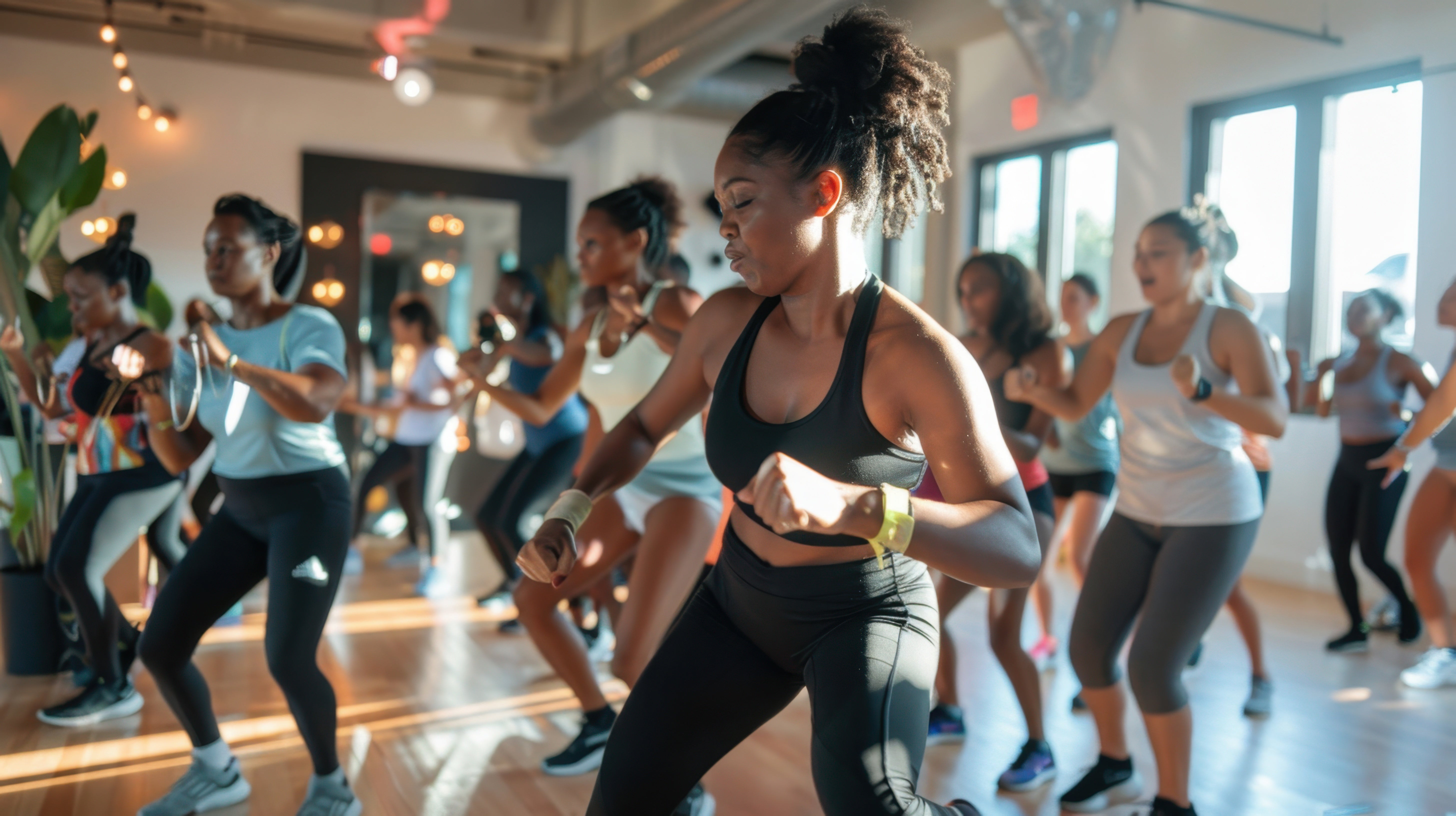 Group of women exercising in a dance class
