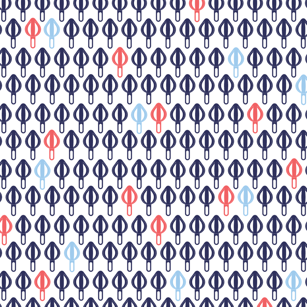 Pattern of blue, red, and light blue resistance spring silhouettes on a white background
