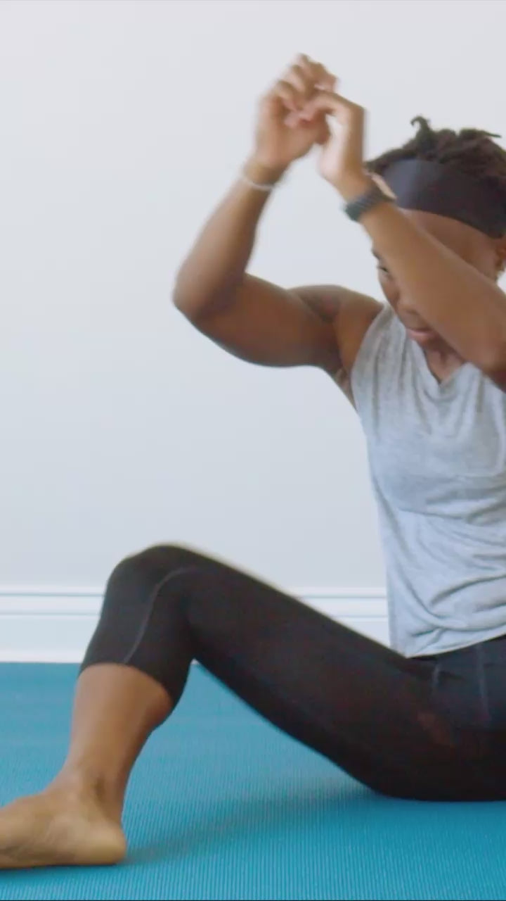 Series of short video clips of various women performing a range of core strength enhancing exercises in a vertical format.